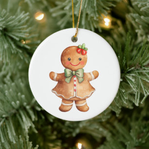 Gingerbread Girl Weihnachten Keramik Ornament