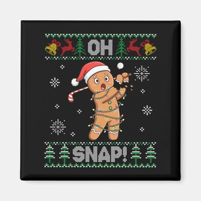 Gingerbread Golf Christmas Cookie Oh Snap Santa Ug Magnet (Vorne)