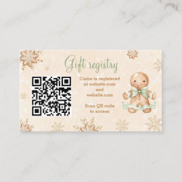 Gingerbread Green Baby Shower Geschenk Registrieru Begleitkarte