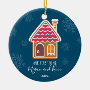 GIngerbread Haus unser erstes Zuhause Weihnachten Keramik Ornament