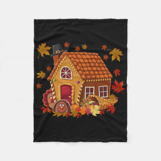 Gingerbread Häuser Herbstsaison Design Thanksgivi Fleecedecke