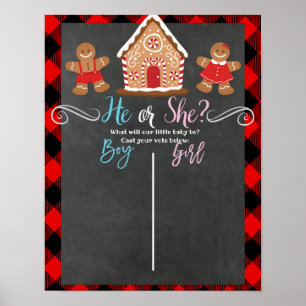 Gingerbread Holiday Gender Reveal Abstimmungsgremi Poster