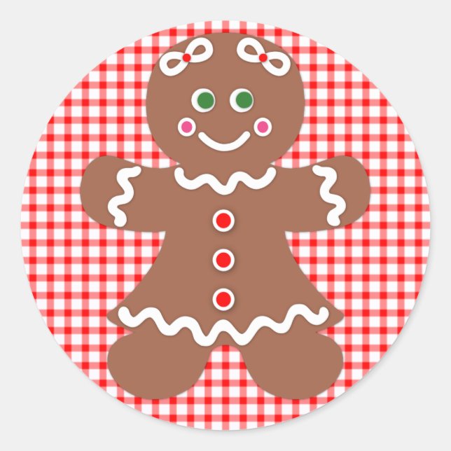 Gingerbread Holiday Girl Runder Aufkleber (Vorderseite)