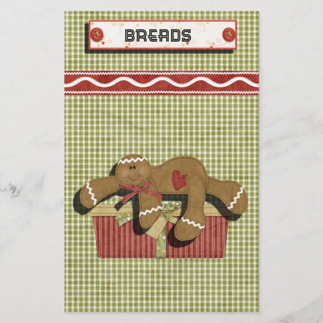 Gingerbread Holidays Recipe Binder Divider Briefpapier (Vorderseite)