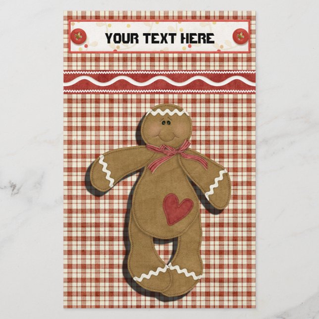 Gingerbread Holidays Recipe Binder Divider Briefpapier (Vorderseite)