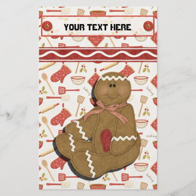 Gingerbread Holidays Recipe Binder Divider Briefpapier (Vorderseite)