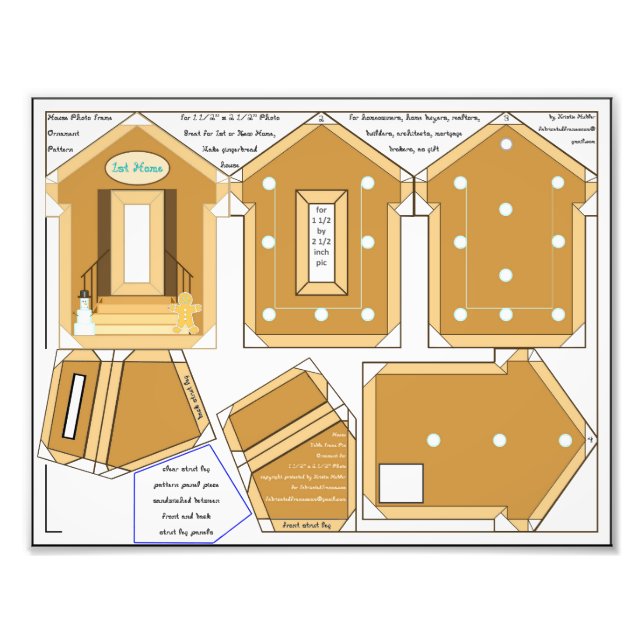 Gingerbread House 1. Zuhause Frame Ornament Craft Fotodruck (Vorne)