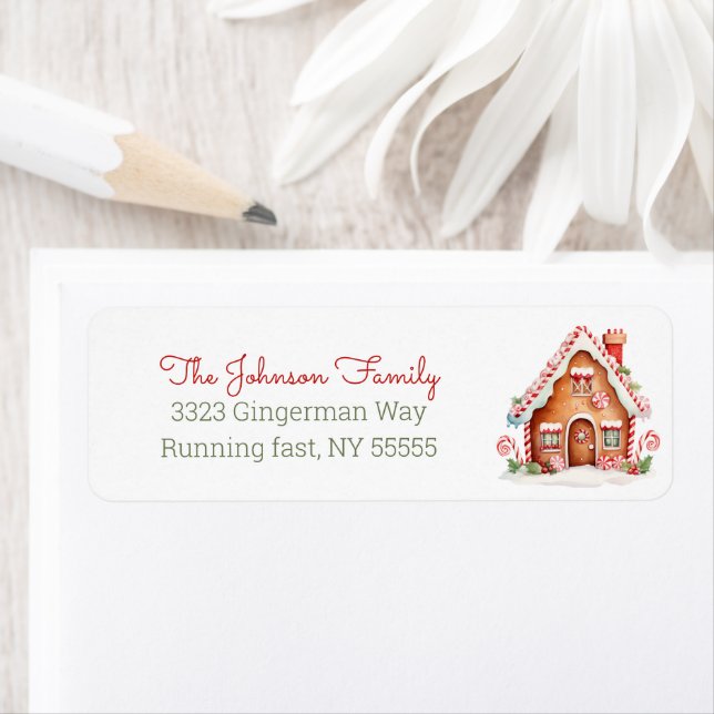 Gingerbread House Address Labels (Insitu)