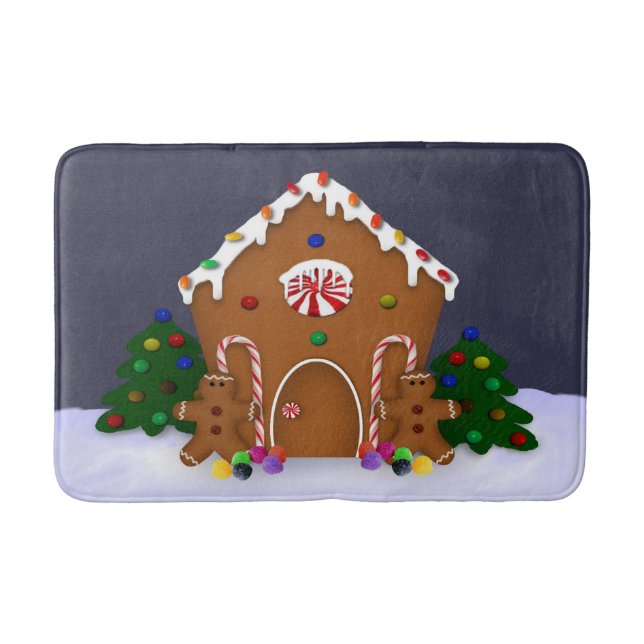 Gingerbread House Bath Mat Badematte (Vorderseite)