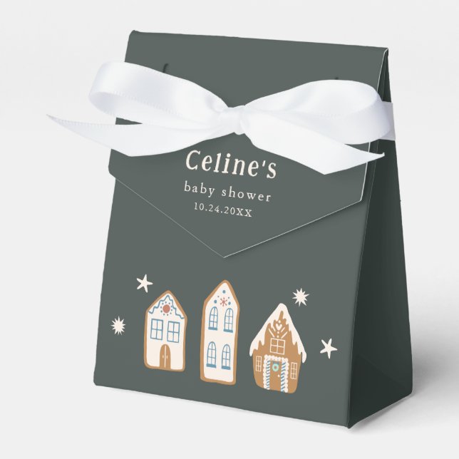 Gingerbread House Boy Baby Shower Favor Boxes Geschenkschachtel (Vorderseite)
