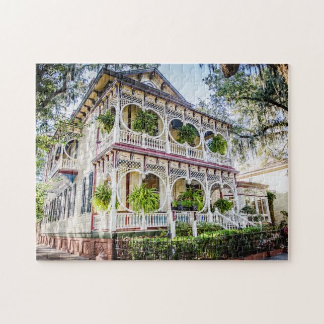 Gingerbread House Charming Savannah Foto Puzzle (Horizontal)
