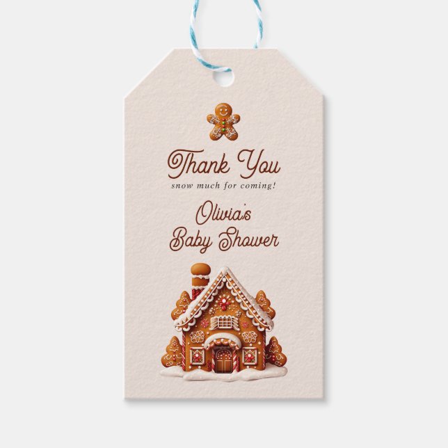 Gingerbread House Christmas Cookie Vielen Dank Geschenkanhänger (Vorderseite)