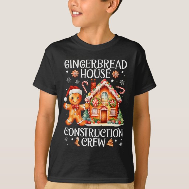 Gingerbread House Construction Crew Cookie Baking  T-Shirt (Vorderseite)