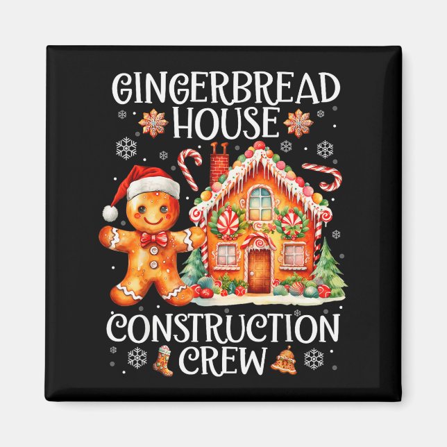 Gingerbread House Construction Crew Cookies Baking Magnet (Vorne)