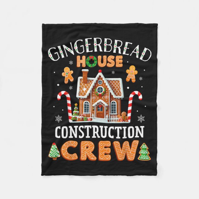Gingerbread House Construction Crew Kids Men Women Fleecedecke (Vorderseite)