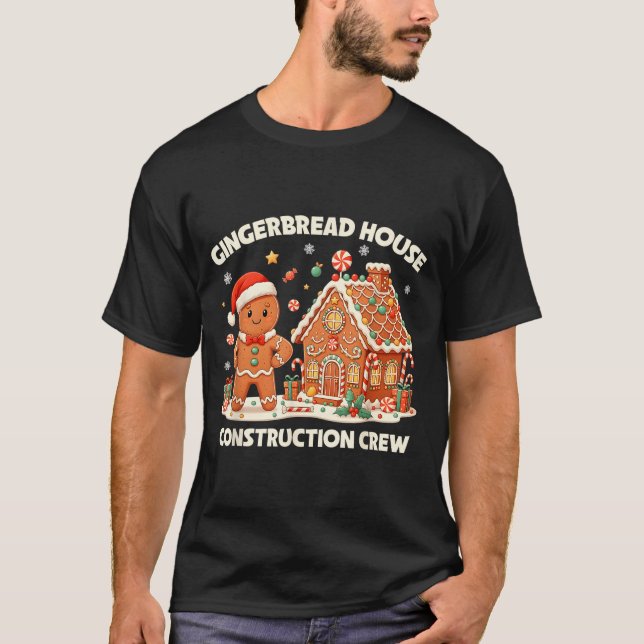 Gingerbread House Construction Crew Kids Men Women T-Shirt (Vorderseite)