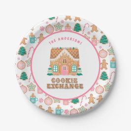 Gingerbread House | Cookie Exchange Personalisiert Pappteller