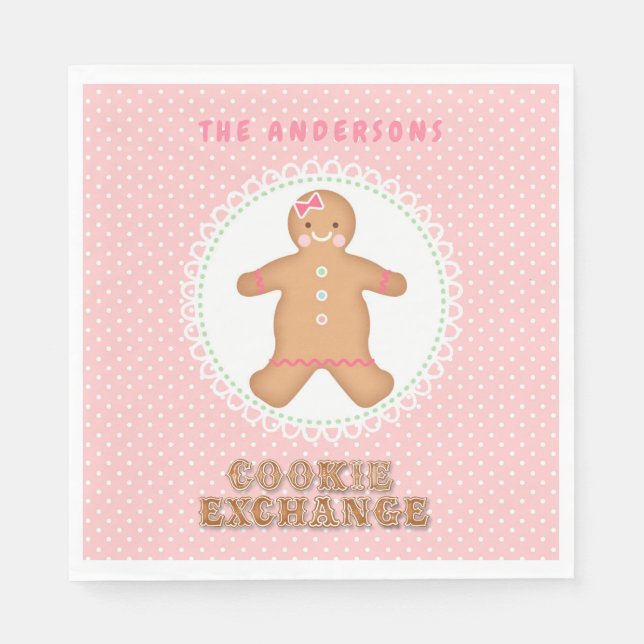 Gingerbread House | Cookie Exchange Personalisiert Serviette (Vorderseite)