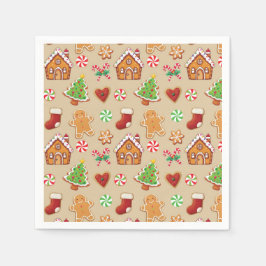 Gingerbread House Cookies Napkins Christmas Napkin Serviette