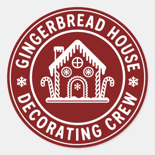 Gingerbread House Decorating Crew Christmas Family Runder Aufkleber (Vorderseite)
