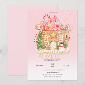 Gingerbread House Decorating Party Invitation  Einladung