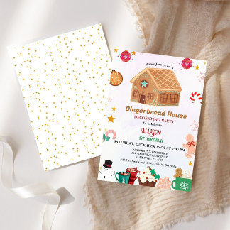 Gingerbread House Decoration Party 1. Geburtstag Einladung