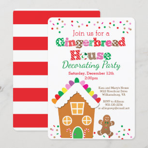 Gingerbread House Decoration Party Einladung