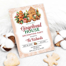 Gingerbread House Decoration Party Einladung