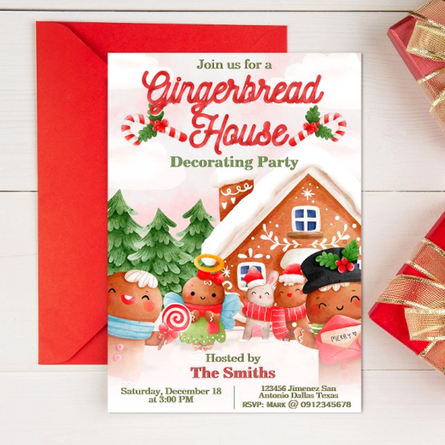 Gingerbread House Decoration Party Einladung (Von Creator hochgeladen)