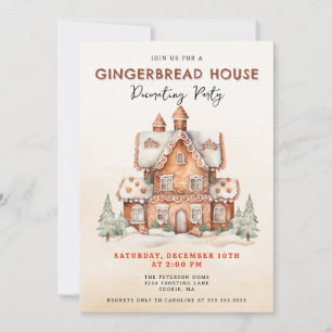 Gingerbread House Decoration Party Einladung
