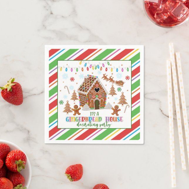 Gingerbread House Decoration Party Napkin - WH Serviette (Beispiel)