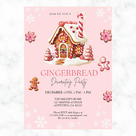 Gingerbread House Decoration Party Pink Einladung