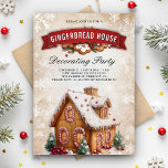 Gingerbread House Decoration Party Weihnachten Einladung<br><div class="desc">Elegante Einladung mit einer wunderschönen Aquarellschrift für Lebkuchen mit Vintagen Elementen. Fügen Sie einfach Ihre Veranstaltungsdetails zu dieser einfach zu bedienenden Vorlage hinzu,  um sie zu einer einmaligen Einladung zu machen.</div>