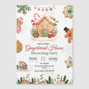 Gingerbread House Decoration Party Weihnachten Magneteinladung