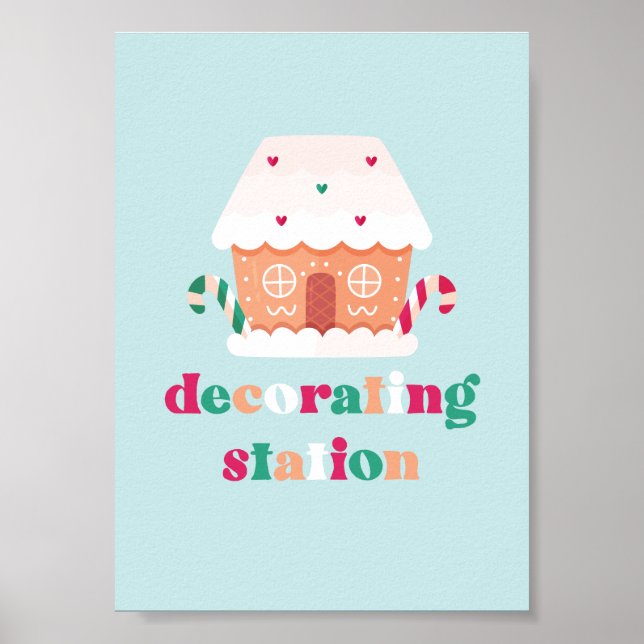 Gingerbread House Decoration Party Zeichen Poster (Vorne)