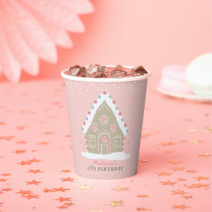 Gingerbread House Dekorieren Geburtstags Pink Holi Pappbecher