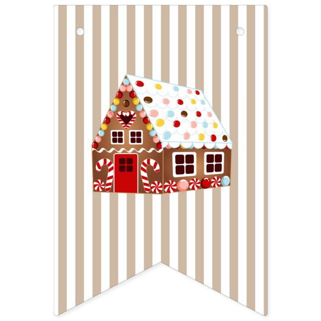 Gingerbread House Dekorieren Geburtstagsbanner Wimpelkette (Erste Fahne)