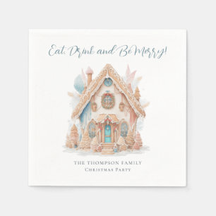 Gingerbread House Eat Drink Sei frohe Weihnachten Serviette