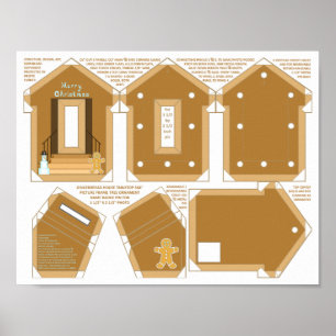 Gingerbread House Frohe Weihnachts-DIY-Foto Rahmen Poster