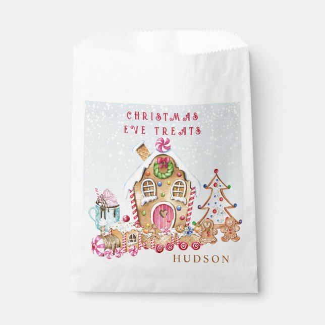 Gingerbread House Gingerbread Boy Girl Favor Bag Geschenktütchen (Vorderseite)