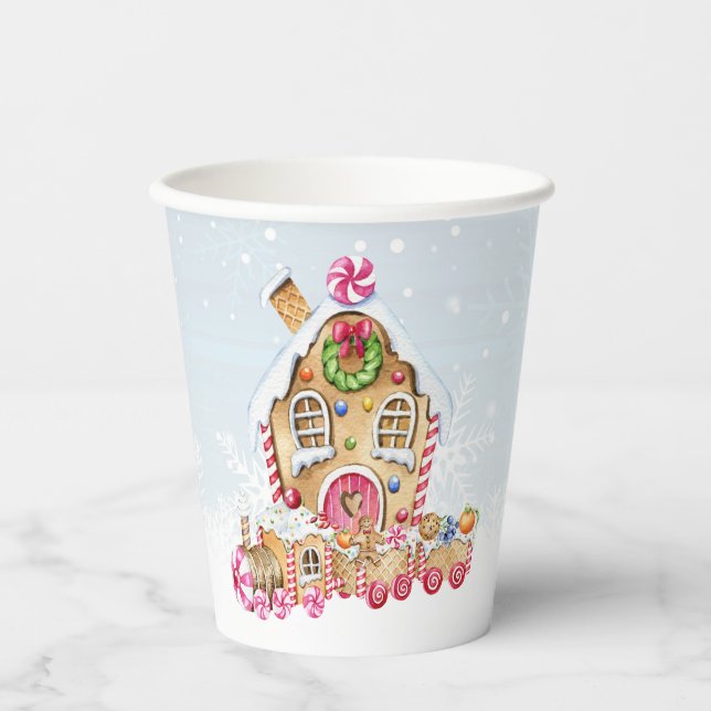 Gingerbread House Gingerbrot Papiertasse Pappbecher (Vorderseite)