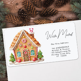 Gingerbread House Holiday Moving Neue Adresse Adressaufkleber
