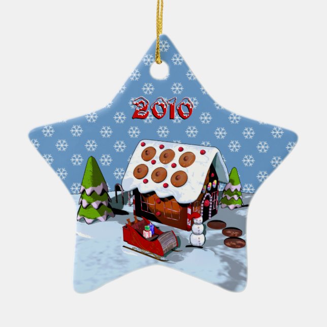 Gingerbread House Keramik Holiday Ornament (Vorne)