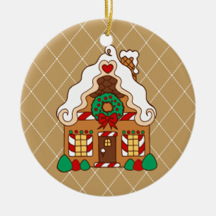 Gingerbread House Keramik Ornament