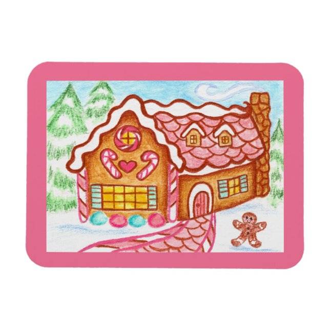 Gingerbread House Magnet (Horizontal)