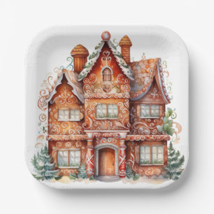 Gingerbread House Mansion Pappteller