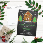 Gingerbread House New Home For The Holidays Ankündigungspostkarte<br><div class="desc">Celebrate in style with these trendy new home moving announcement postcards. The design is easy to personalize with your own wording and your family and friends will be thrilled when they receive these fabulous change of address announcement postcards.</div>