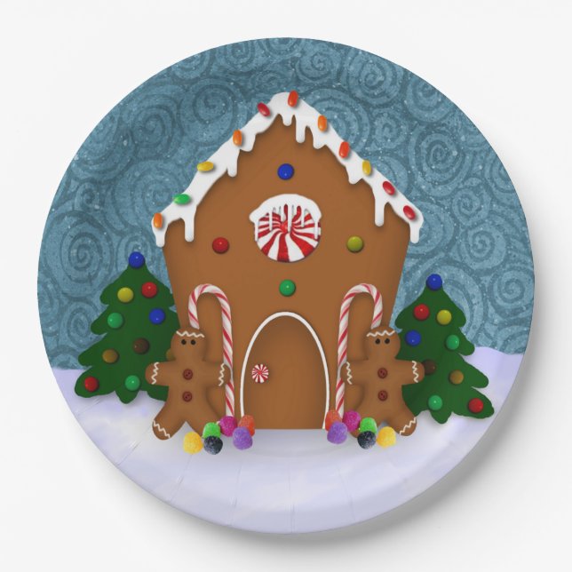 Gingerbread House Pappteller (Vorderseite)