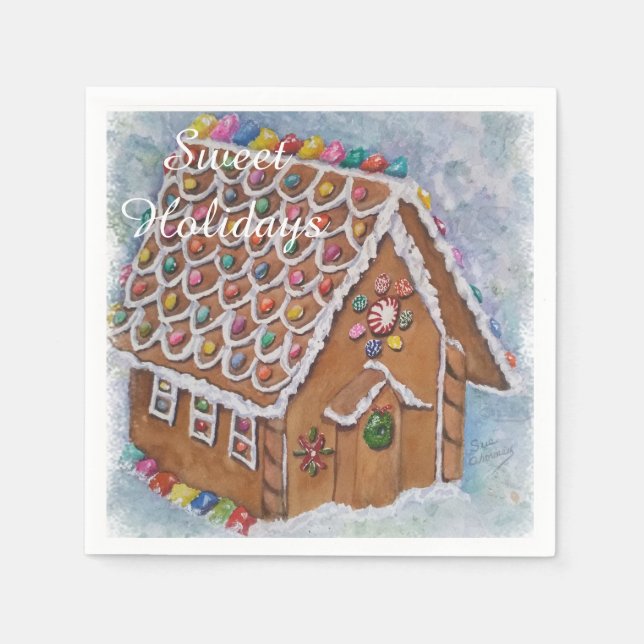 Gingerbread House Party Serviette (Vorderseite)