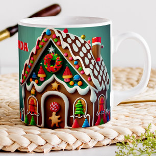 Gingerbread House Personalisiert Kids Hot Chocolat Kaffeetasse